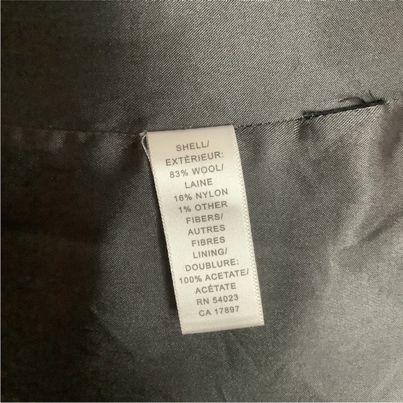 BANANA REPUBLIC Double Breasted Wool Blend Gray Peacoat - Picture 7 of 7